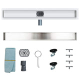 Shower Drain 2-in-1 with 360&deg Siphon Silver 70 cm 42015963