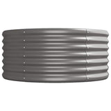 Garden Raised Bed Galvanised Steel 296x80x36 cm Grey 318924