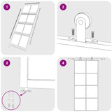 151677 Sliding Door Frosted ESG Glass and Aluminium 102,5x205 cm White