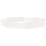 Sandbox with Seats White Octagon Solid Wood Pine 825017