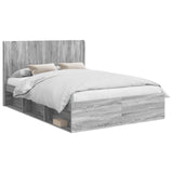 Bed Frame with Storage and Headboard Grey Sonoma 120 x 200 cm 3413874