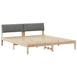 Bed frame Brown and dark grey 180 x 200 cm Solid pine wood 3394334