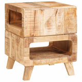 End Table with Shelf Brown 40 x 40 x 49 cm Solid Mango Wood 4104553