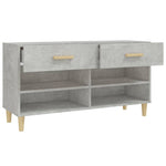 Shoe Cabinet Concrete Grey 102x35x55 cm Engineered Wood 812820