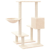 Cat Tree with Sisal Scratching Posts Cream 94.5 cm 171639