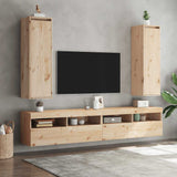 Wall Cabinets 2 pcs 30x30x100 cm Solid Pinewood 813506