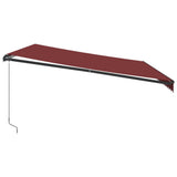 Manual Retractable Awning with LEDs Burgundy 500x350 cm 3215007