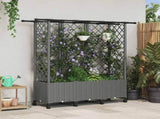 Raised Bed with Trellis and Roof Light Grey 163.5 x 40 x 142 cm 3423127