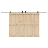 Sliding Door Hardware Kit 400 cm Steel Black 3295786