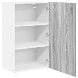 Hanging Cabinet with Door Grey Sonoma and White 50 x 31 x 80 cm 884271