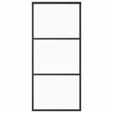 Sliding Door ESG Glass and Aluminium 90x205 cm Black 151009