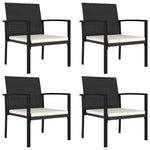 ZNTS 5 Piece Outdoor Dining Set Poly Rattan Black 3100409