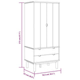 Wardrobe OTTA Brown and White 76.5x53x172 cm Solid Wood Pine 348590