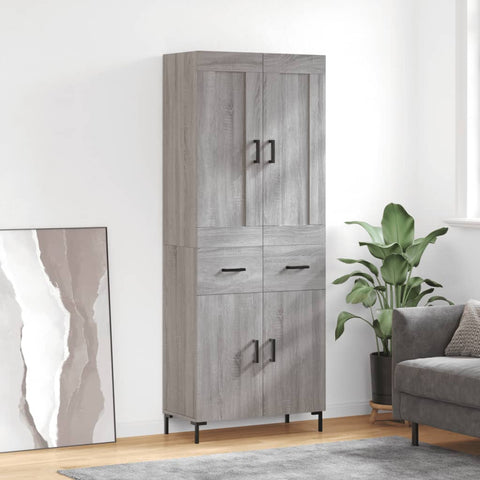 Highboard Grey Sonoma 69.5x34x180 cm Engineered Wood 3199879