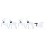 LED Reindeers 5 pcs Silver Fabric 3385888