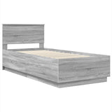 Bed Frame Grey Sonoma 90 x 200 cm Engineered Wood 3408213