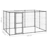 Outdoor Dog Kennel Steel with Roof 7.26 m 3082293