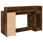 Desk with LED Lights Smoked Oak 140x55x91 cm Engineered Wood 3309424
