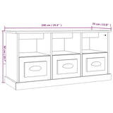 TV Cabinet High Gloss White 100x35x50 cm Engineered Wood 816290
