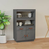 Highboard Grey 67x40x108.5 cm Solid Wood Pine 820159