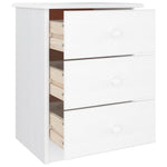 ZNTS Bedside Cabinet ALTA White 41x35x55.5 cm Solid Wood Pine 353918