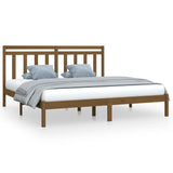 Bed Frame without Mattress Honey Brown 200x200 cm Solid Wood 3105273