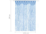 Macrame Curtain Blue 140x240 cm Cotton 323989