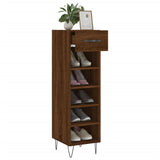 Shoe Cabinet Brown Oak 30x35x105 cm Engineered Wood 829675