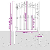 Fence Gate with Spikes Grey 150 x 100 cm Powder-coated steel 42009004