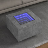 ZNTS Coffee Table with LED Concrete Grey 60x60x40 cm Engineered Wood 847570