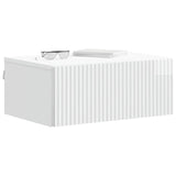 Wall-Mounted Bedside Cabinet High Gloss White 49 x 34.5 x 20 cm 898453
