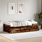 Daybed with Drawers without Mattress Smoked Oak 75x190 cm Small Single 3280892