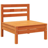Garden Sofa 3-Seater with Footstool Wax Brown Solid Wood Pine 838058