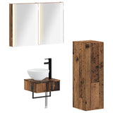 Bathroom Cabinet Set 4 pcs Old Wood Engineered Wood 3407381