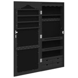 Mirror Jewellery Cabinet Wall Mounted Black 37.5x10x90 cm 353224