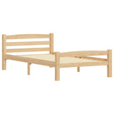 ZNTS Bed Frame without Mattress Solid Pinewood 100x200 cm 322062