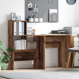Desk with Shelf Old Wood 131.5 x 50 x 106.5 cm Engineered Wood 869304