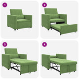 Pull out Sofa Bed Single Light green 90 x 165 x 87 cm Velvet 42002700
