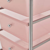 4-Drawer Mobile Storage Trolley Pink Plastic 320400