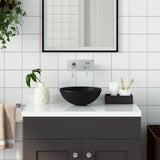 Bathroom Sink Ceramic Matt Black Round 146986