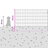 Garden Fence with Stakes 48 pcs 95 x 50 cm Mesh Silver 3438049