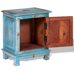 ZNTS Nightstand Solid Mango Wood Blue 243970