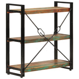 3-Tier Bookcase 77x30x80 cm Solid Wood Reclaimed and Iron 351109