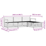 Outdoor Sofa Set Natural 249.5 x 162.5 x 73 cm 3373244
