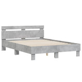 Bed Frame Concrete grey Engineered wood, Plywood slats Double 3207444