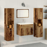 Bathroom Furniture Set with Door 4 pcs Old Wood Engineered Wood 3332568
