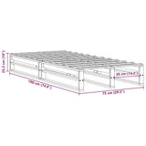 Bed Frame without Mattress White 75x190 cm Small Single Solid Wood Pine 850858