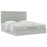 Ottoman Bed with Mattresses Light Grey 180x200cm Velvet 3313487