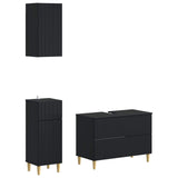3 Piece Bathroom Cabinet Set ARNHEM Black Engineered Wood 3417766