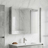 Bathroom Mirror Cabinet Concrete Grey 83.5 x 15.5 x 70 cm 889266